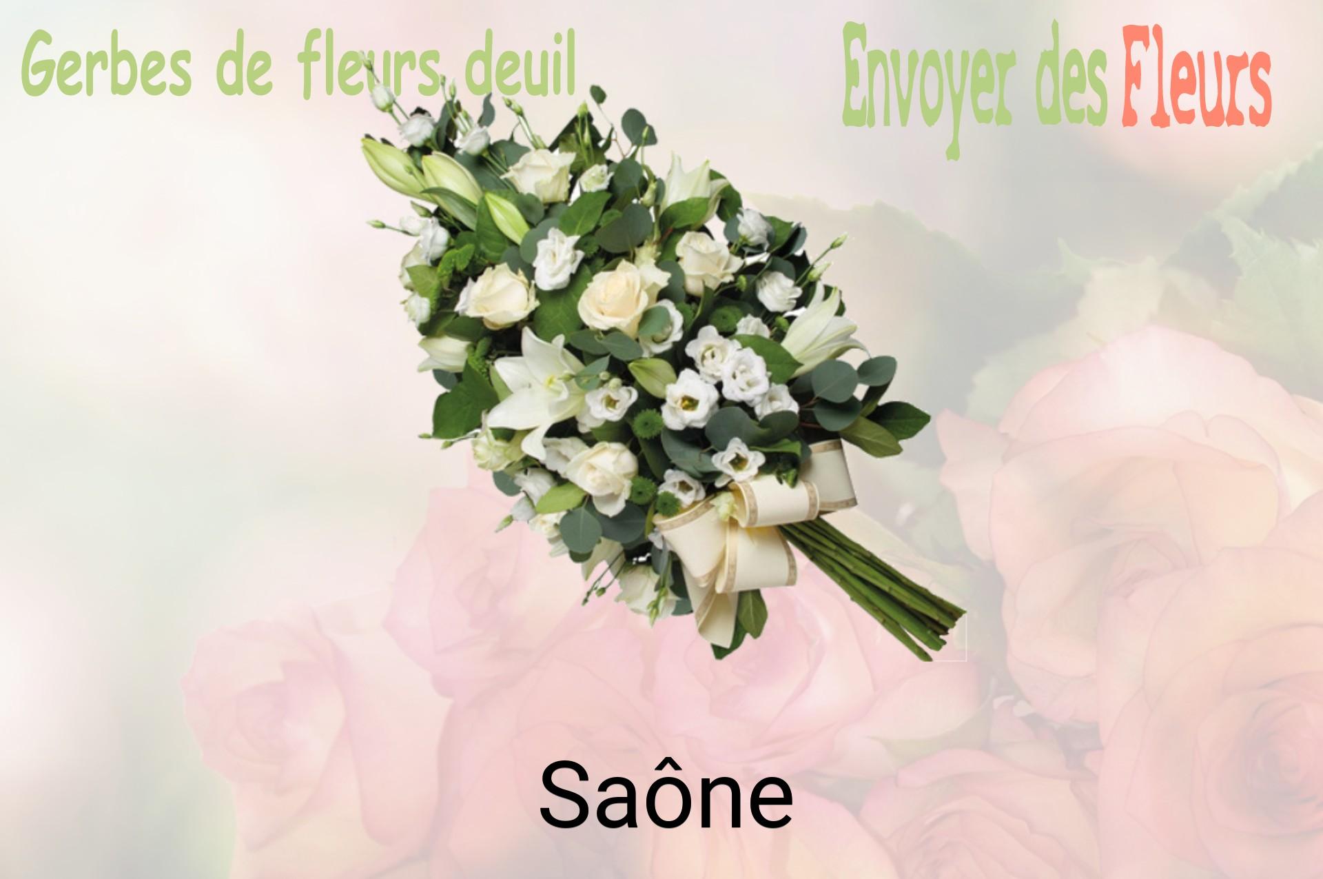 Gerbe de fleurs de deuil livrée à Saône